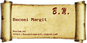 Becsei Margit névjegykártya